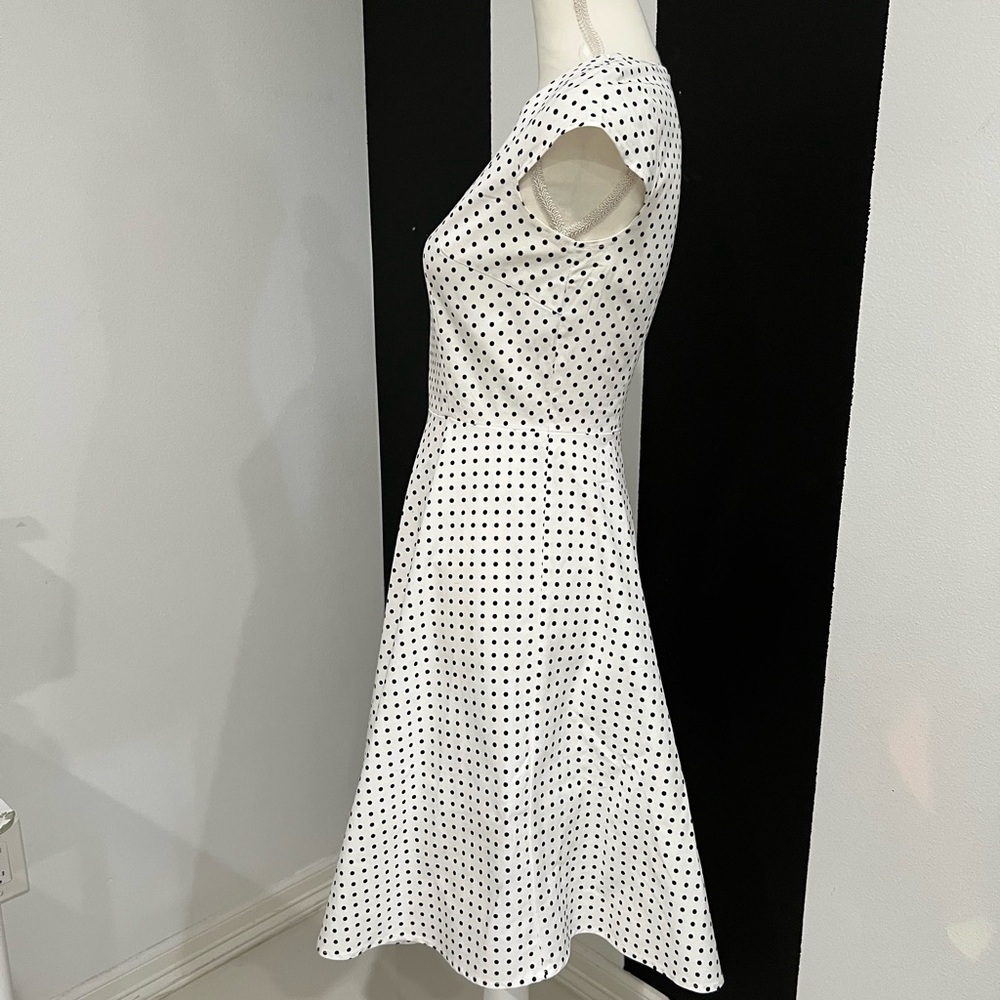 Zella White Midi Dress with Black Dots - Picture 6 of 15